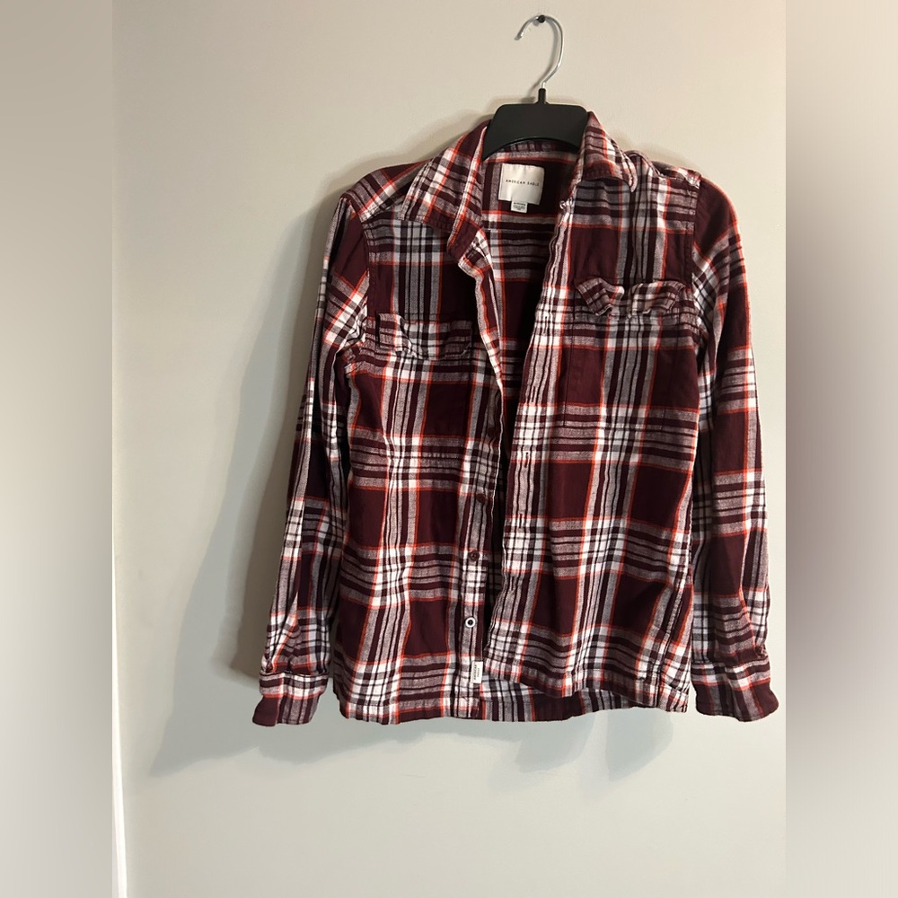 Burgundy button down for women. Extra small